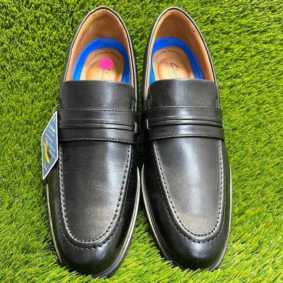 Clarks Whiddon Step Mens Size 11 Black Casual Classic Leather Dress Loafer Shoes main image 8